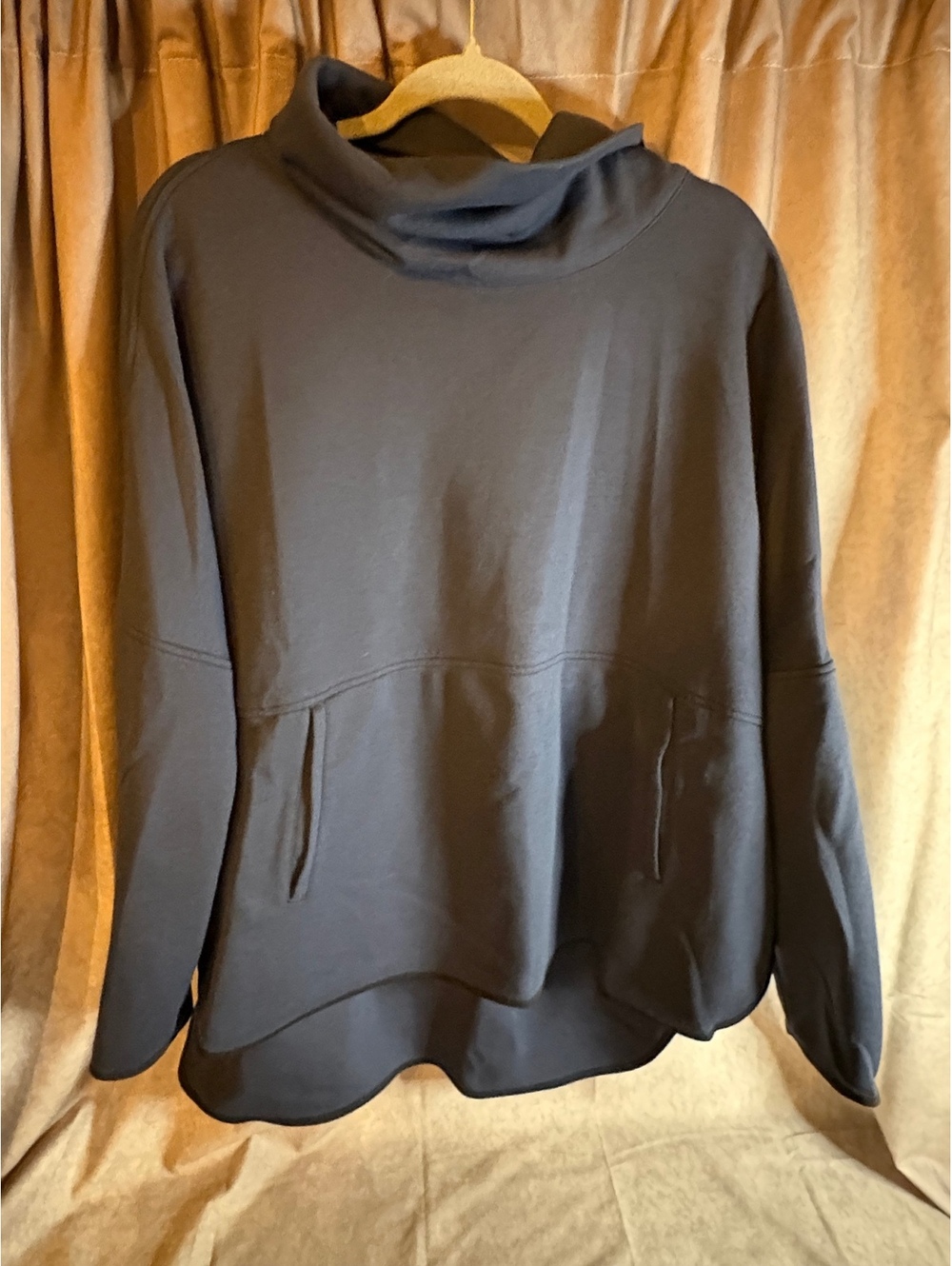 The North Face Womens XL Blue Poncho Cowl Neck Pullover Sweatshirt Hoodie